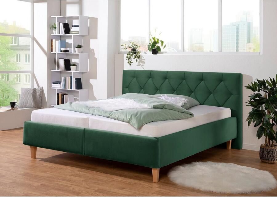 Guido Maria Kretschmer Home&Living Gestoffeerd bed Sunley 100 Kruisstiksel hoofdbordhoogte 102 cm zonder of met matras lattenbodem - Foto 3