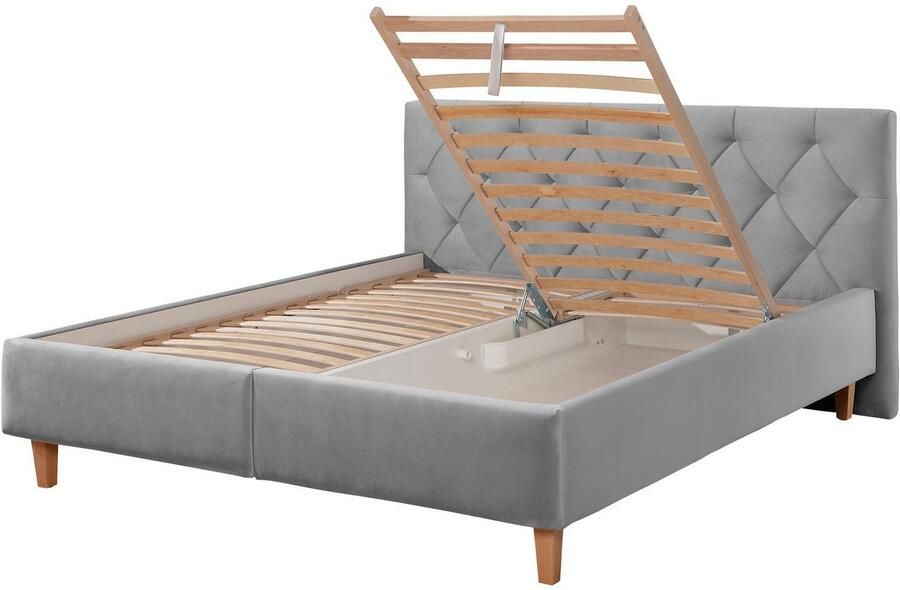 Guido Maria Kretschmer Home&Living Gestoffeerd bed Sunley 100 Kruisstiksel hoofdbordhoogte 102 cm zonder of met matras lattenbodem - Foto 4