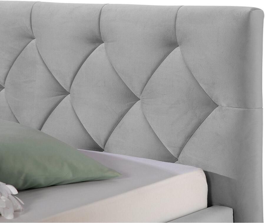 Guido Maria Kretschmer Home&Living Gestoffeerd bed Sunley 100 Kruisstiksel hoofdbordhoogte 102 cm zonder of met matras lattenbodem