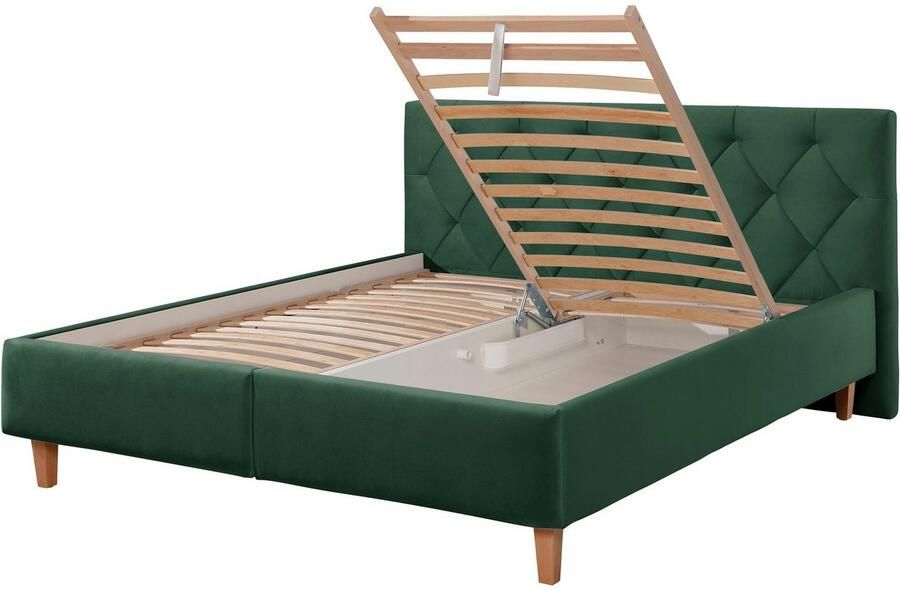 Guido Maria Kretschmer Home&Living Gestoffeerd bed Sunley 100 Kruisstiksel hoofdbordhoogte 102 cm zonder of met matras lattenbodem - Foto 4