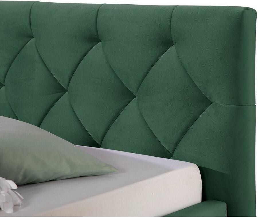 Guido Maria Kretschmer Home&Living Gestoffeerd bed Sunley 100 Kruisstiksel hoofdbordhoogte 102 cm zonder of met matras lattenbodem