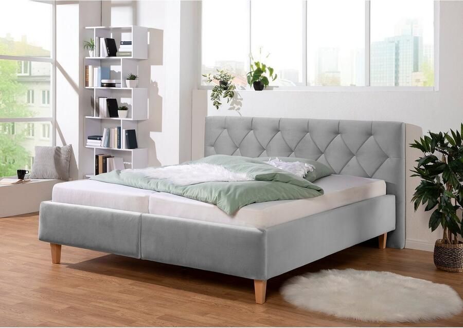 Guido Maria Kretschmer Home&Living Gestoffeerd bed Sunley 100 Kruisstiksel hoofdbordhoogte 102 cm zonder of met matras lattenbodem - Foto 3