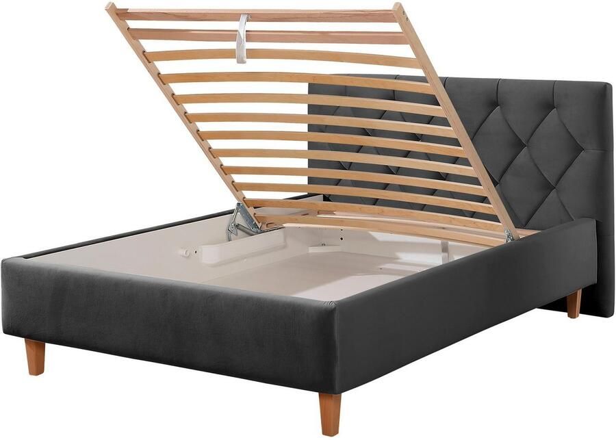 Guido Maria Kretschmer Home&Living Gestoffeerd bed Sunley 100 Kruisstiksel hoofdbordhoogte 102 cm zonder of met matras lattenbodem - Foto 4