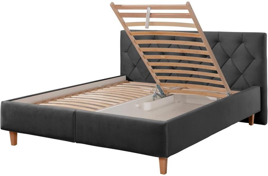 Guido Maria Kretschmer Home&Living Gestoffeerd bed Sunley 100 Kruisstiksel hoofdbordhoogte 102 cm zonder of met matras lattenbodem - Foto 4