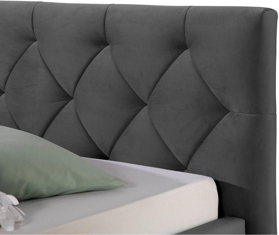 Guido Maria Kretschmer Home&Living Gestoffeerd bed Sunley 100 Kruisstiksel hoofdbordhoogte 102 cm zonder of met matras lattenbodem