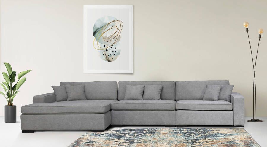 Home affaire Ottomane Skara L-vorm Loungebank met binnenveringsinterieur in vele overtrekkwaliteiten - Foto 4