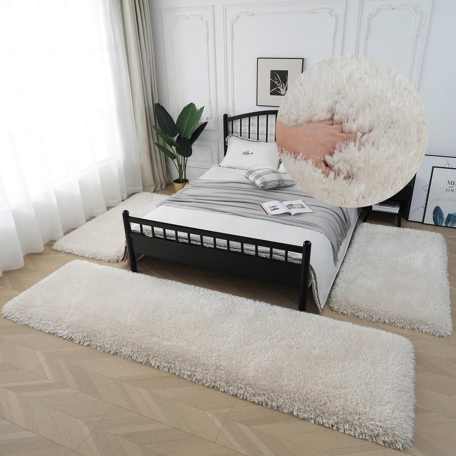 My home Set slaapkamerkleedjes Micro exclusieve tapijt zeer hoge pool zacht door microvezel