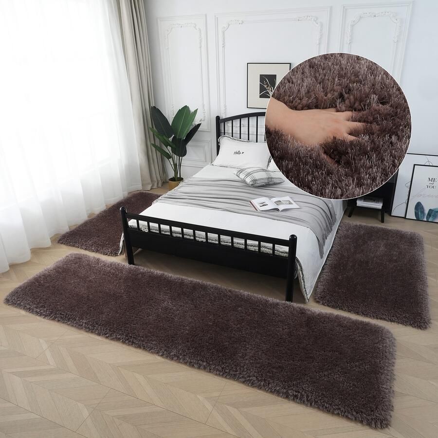 My home Set slaapkamerkleedjes Micro exclusieve tapijt zeer hoge pool zacht door microvezel - Foto 8