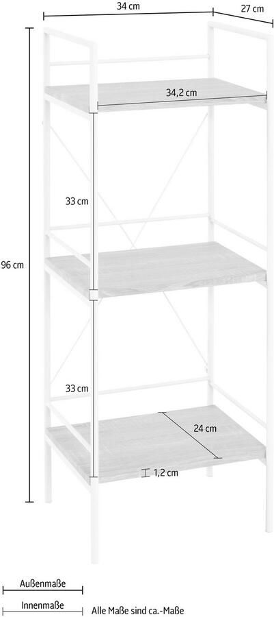 Haku Plankenkast Pepijn 34x27x96 cm MDF wit