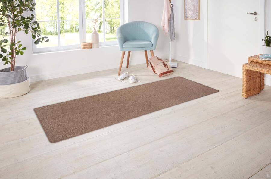 Hanse Home Exclusiv Loper Liberty Uni-gemêleerd duurzaam sterke kleuren rondom gekleurde afwerking - Foto 4