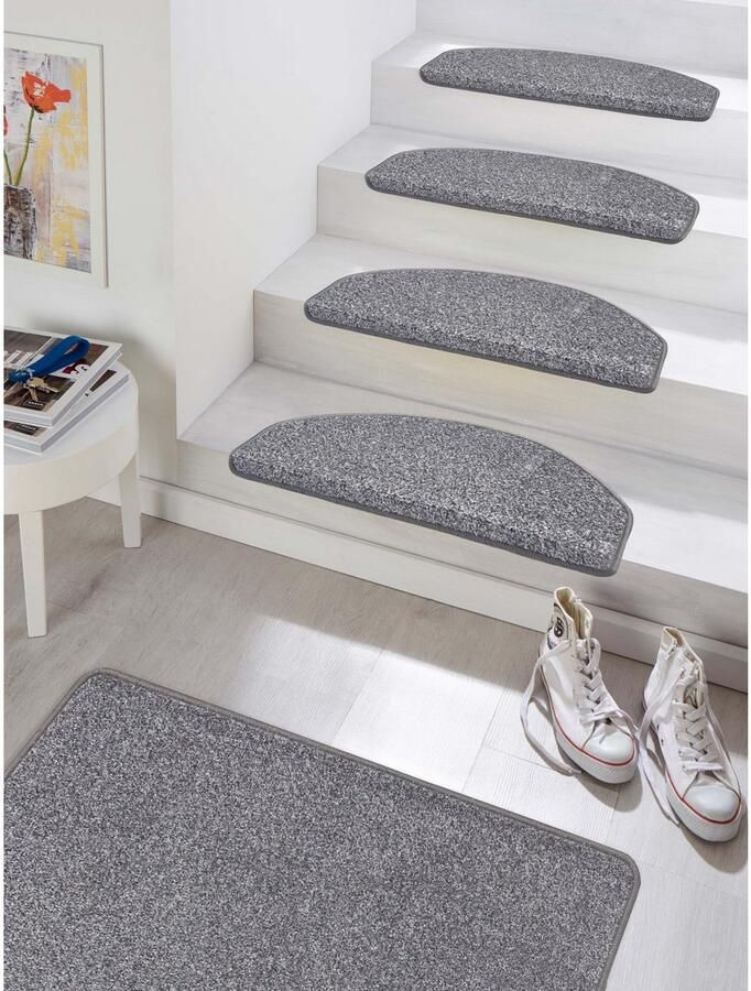 Hanse Home Exclusiv Tredemat Liberty Uni robuust volle kleuren mêlee trap afgehecht 15-delige set - Foto 2