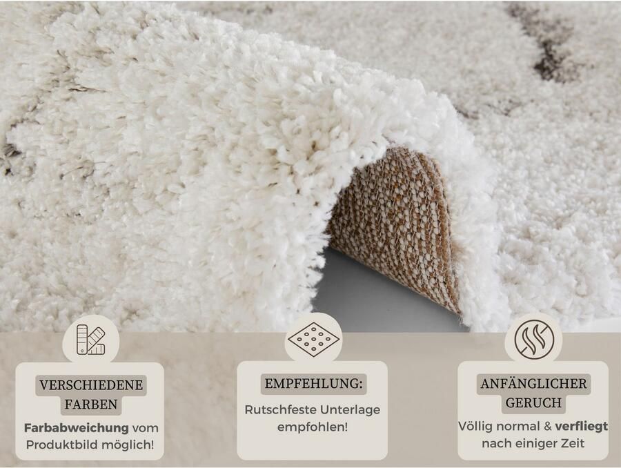 HANSE Home Hoogpolig vloerkleed MAYRIN Hoge pool vloerkleed shaggy flokati zacht marmer-look woonkamer - Foto 2