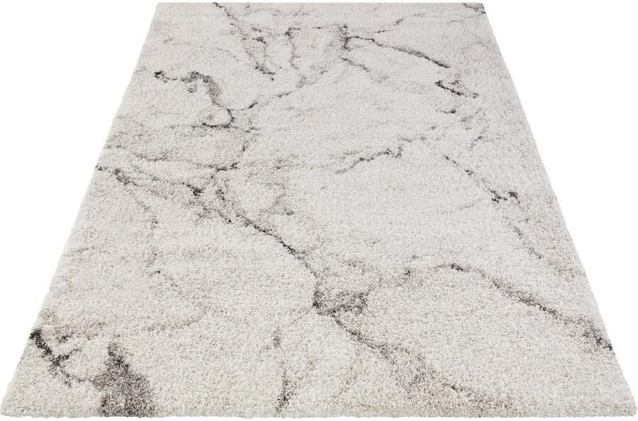 HANSE Home Hoogpolig vloerkleed MAYRIN Hoge pool vloerkleed shaggy flokati zacht marmer-look woonkamer - Foto 4