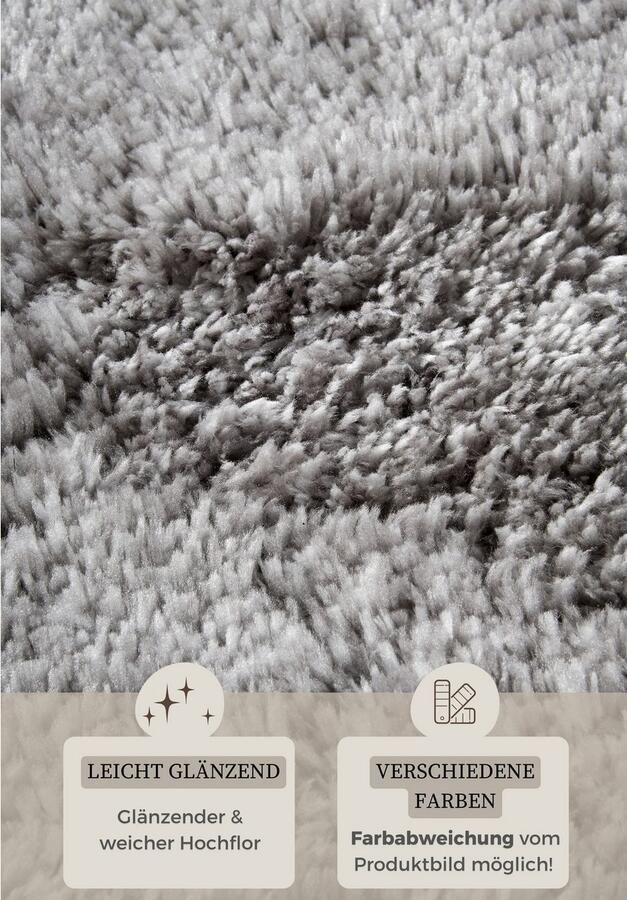 HANSE Home Hoogpolig vloerkleed Olaf Lange pool shaggy effen pluizig zacht glanzend modern effen - Foto 5