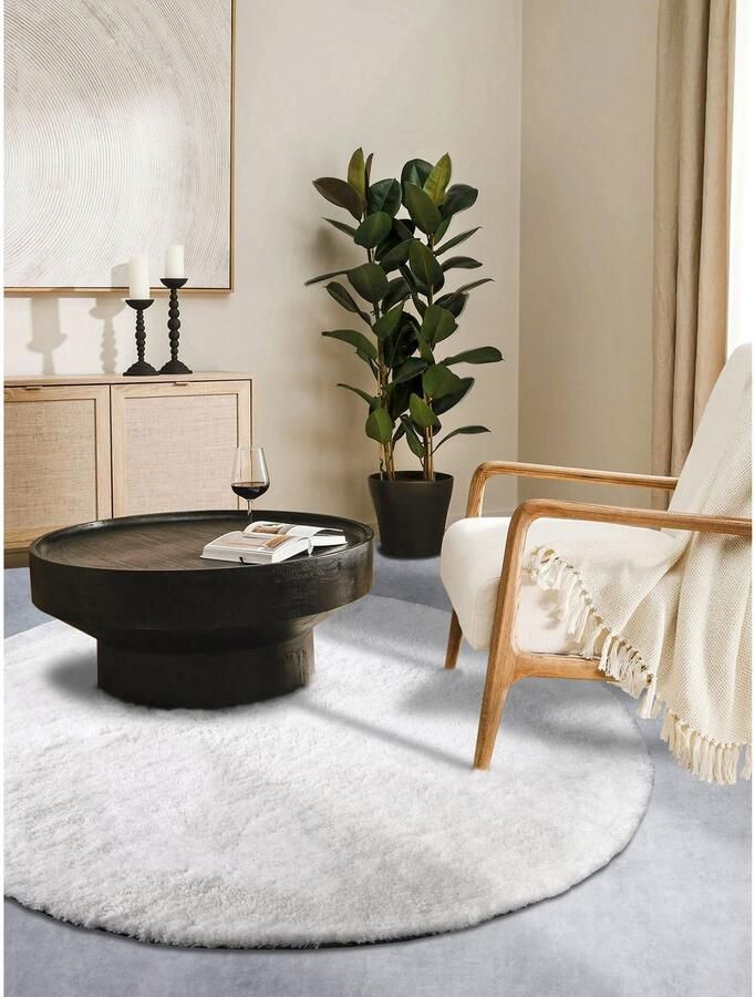 HANSE Home Hoogpolig vloerkleed Olaf Lange pool shaggy effen pluizig zacht glanzend modern effen - Foto 4