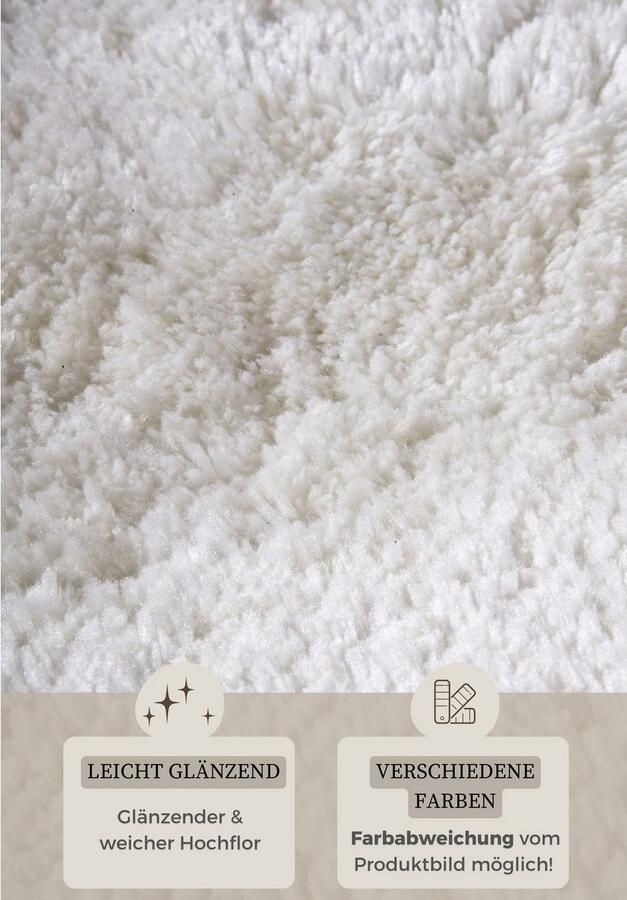 HANSE Home Hoogpolig vloerkleed Olaf Lange pool shaggy effen pluizig zacht glanzend modern effen - Foto 3