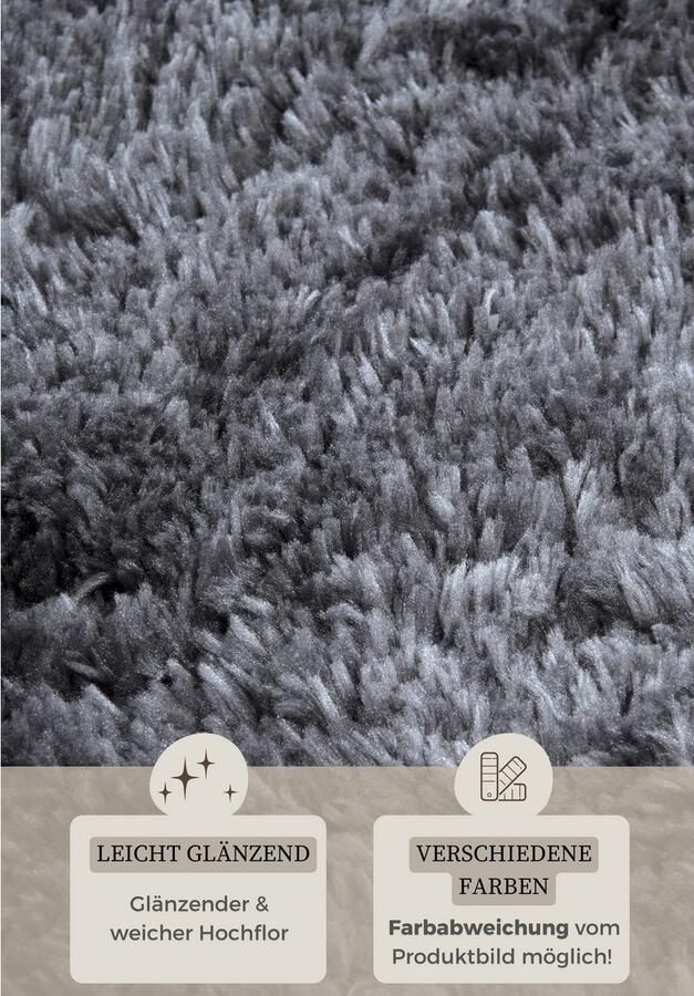HANSE Home Hoogpolig vloerkleed Olaf Lange pool shaggy effen pluizig zacht glanzend modern effen - Foto 7