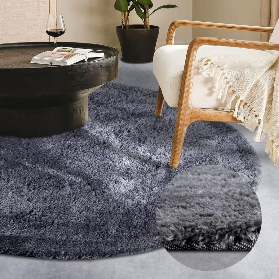 HANSE Home Hoogpolig vloerkleed Olaf Lange pool shaggy effen pluizig zacht glanzend modern effen