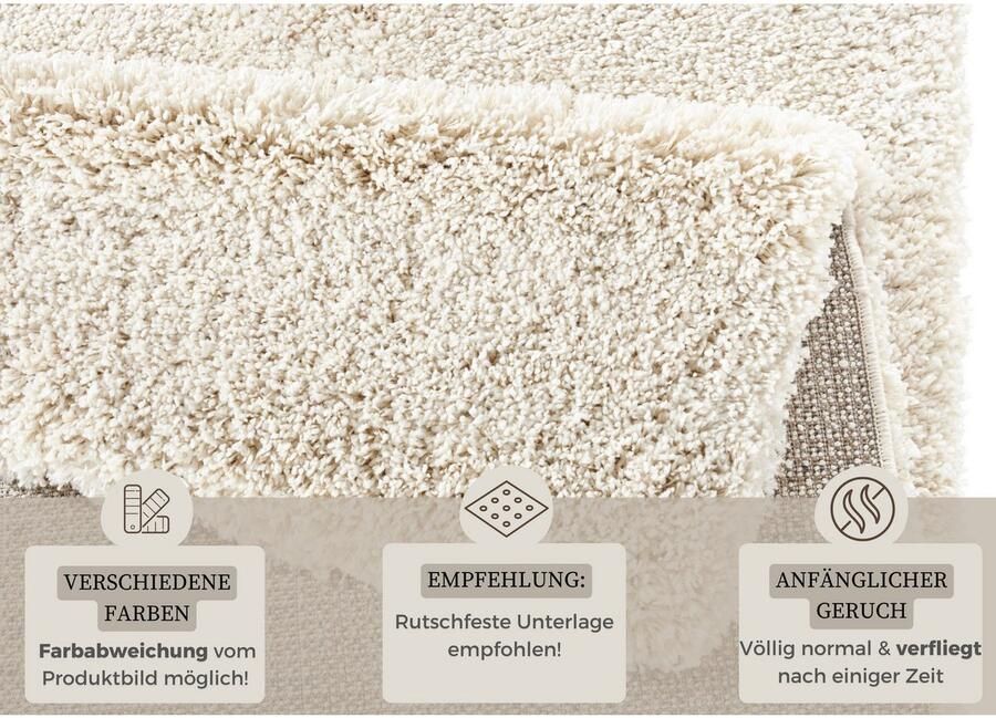 HANSE Home Hoogpolig vloerkleed Venice gemêleerd shaggy dichte pool uni robuust hoogpolig woonkamer - Foto 4