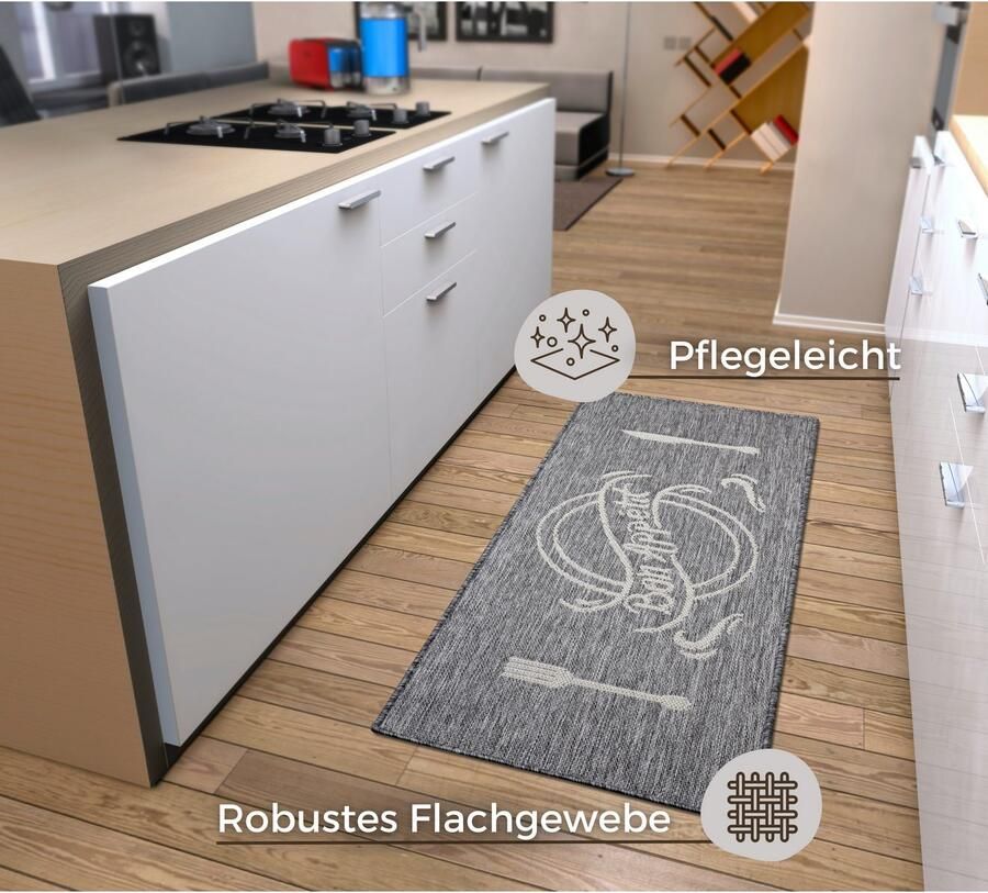 HANSE Home Keukenloper Bon appétit Loper antislip keukenkleed keuken vloerkleed gemakkelijk in onderhoud - Foto 2
