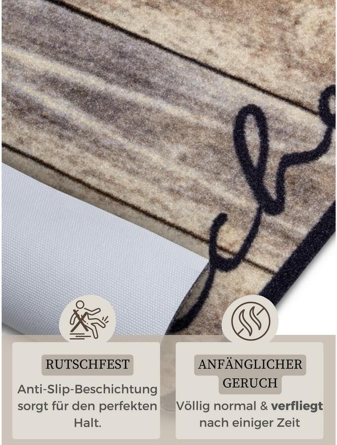 HANSE Home Keukenloper Kitchen hart Loper antislip keukenkleed keuken vloerkleed gemakkelijk in onderhoud - Foto 4