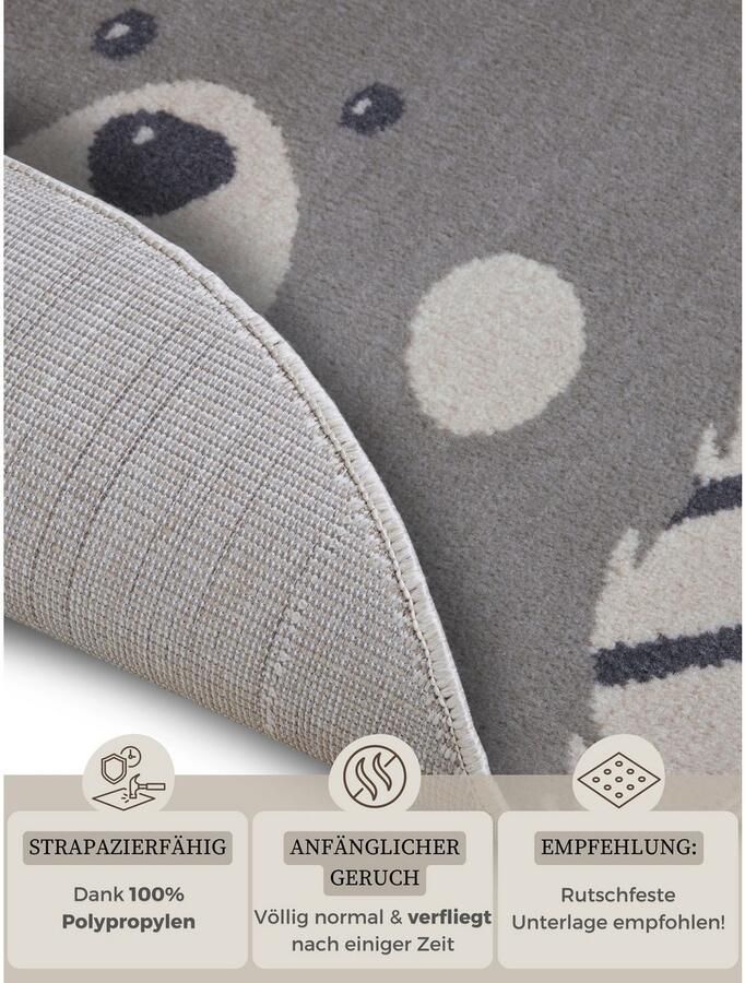 HANSE Home Kindervloerkleed Adventures Bear Speeltapijt stevig kinderkamer kortpolig speelondergrond - Foto 3