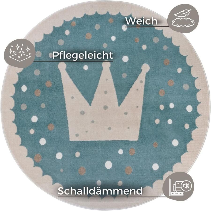HANSE Home Kindervloerkleed Adventures Crown Speeltapijt stevig kinderkamer kortpolig speelondergrond