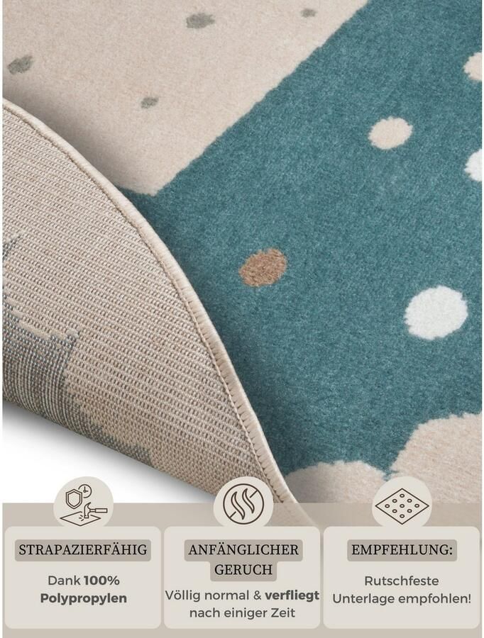 HANSE Home Kindervloerkleed Adventures Crown Speeltapijt stevig kinderkamer kortpolig speelondergrond - Foto 3