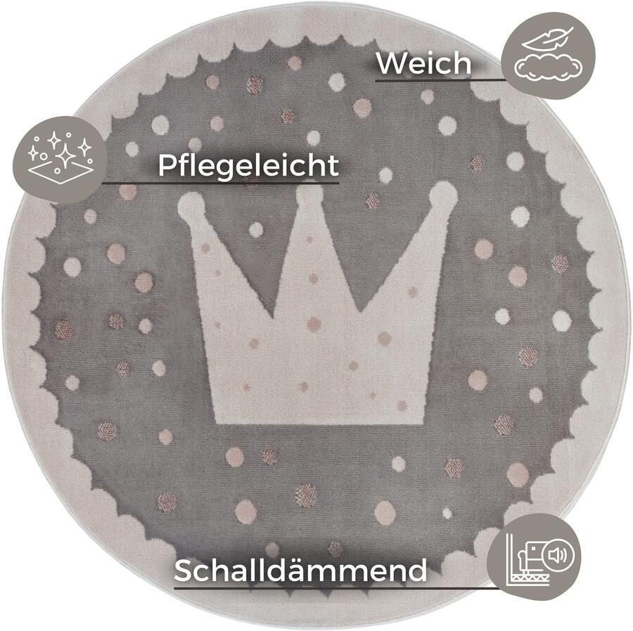 HANSE Home Kindervloerkleed Adventures Crown Speeltapijt stevig kinderkamer kortpolig speelondergrond