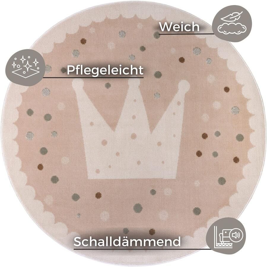 HANSE Home Kindervloerkleed Adventures Crown Speeltapijt stevig kinderkamer kortpolig speelondergrond