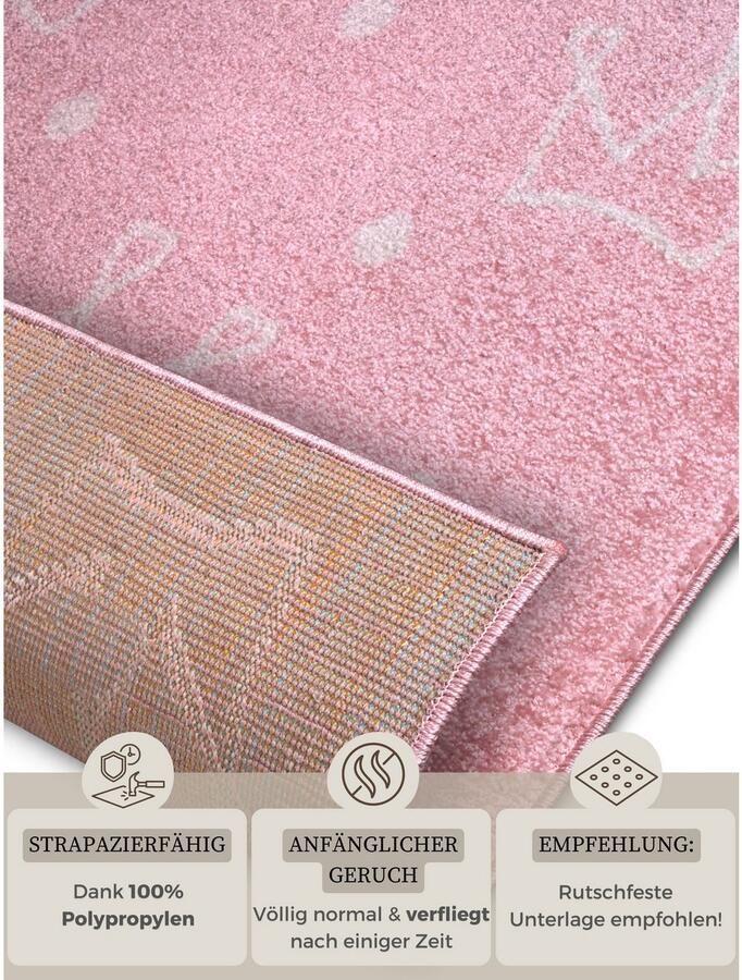 HANSE Home Kindervloerkleed Adventures Crowns Speeltapijt stevig kinderkamer kortpolig speelondergrond