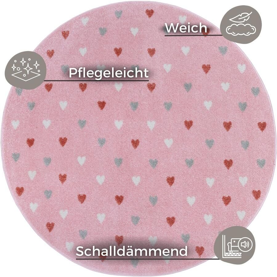 HANSE Home Kindervloerkleed Adventures Little Hearts Speeltapijt stevig kinderkamer kortpolig speelondergrond - Foto 6