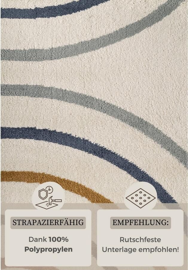 HANSE Home Kindervloerkleed Double Rainbow Speeltapijt stevig kinderkamer kortpolig speelondergrond - Foto 4