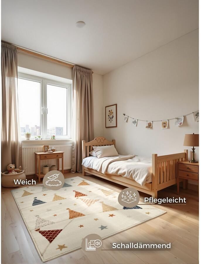 HANSE Home Kindervloerkleed Kids Party Speeltapijt stevig kinderkamer kortpolig speelondergrond - Foto 8