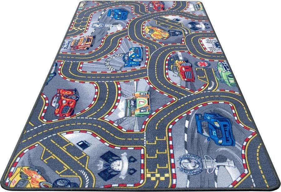 HANSE Home Kindervloerkleed Speeltapijt kinderen Korte pool kinderkamer vloerkleed auto straten slaapkamer - Foto 5