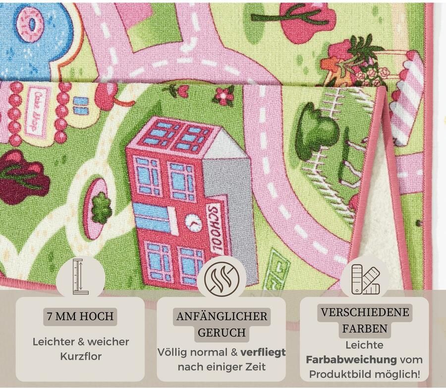 HANSE Home Kindervloerkleed Sweettown Korte pool straten-speelkleed speelmat kinderkamer - Foto 3