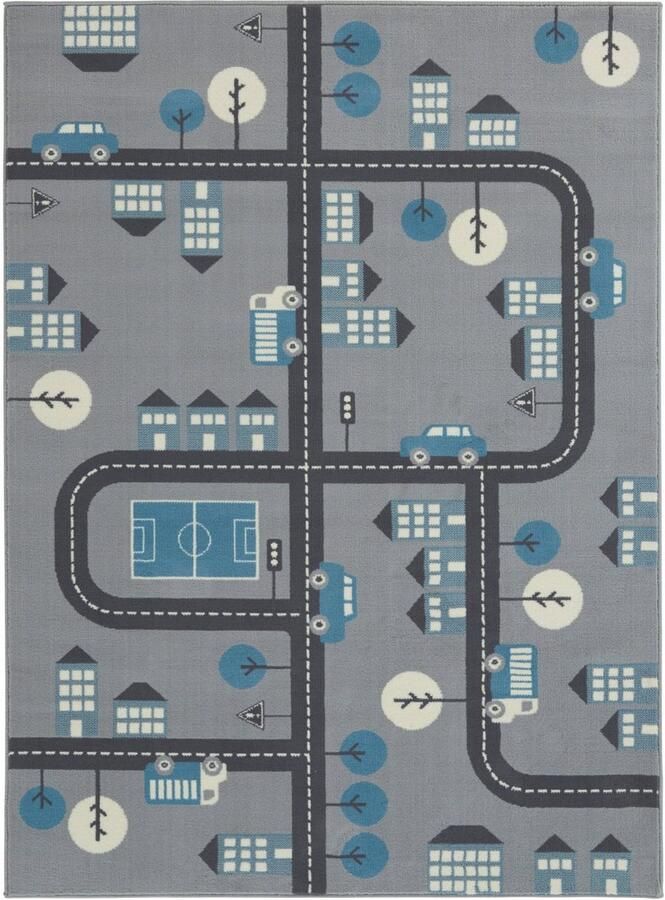 HANSE Home Kindervloerkleed Town Kortpolig kindertapijt speelmat straatontwerp kinderkamer - Foto 5