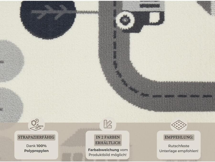 HANSE Home Kindervloerkleed Town Kortpolig kindertapijt speelmat straatontwerp kinderkamer - Foto 2