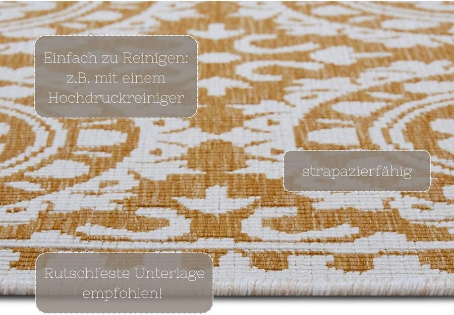 HANSE Home Loper Jardin Tweezijdig te gebruiken kleed in-& outdoor vintage balkon tuin woonkamer hal - Foto 3