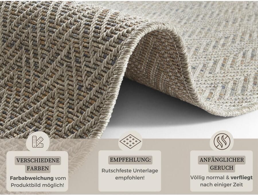HANSE Home Loper Nature 500 Platweefsel in- & outdoor antislip hal keuken tuin terras - Foto 3