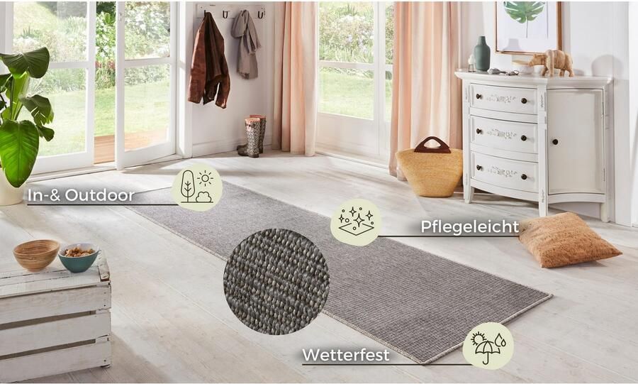 HANSE Home Loper Nature in- en outdoor Vloerkleed weerbestendig balkon hal woonkamer waterbestendig sisal look - Foto 4