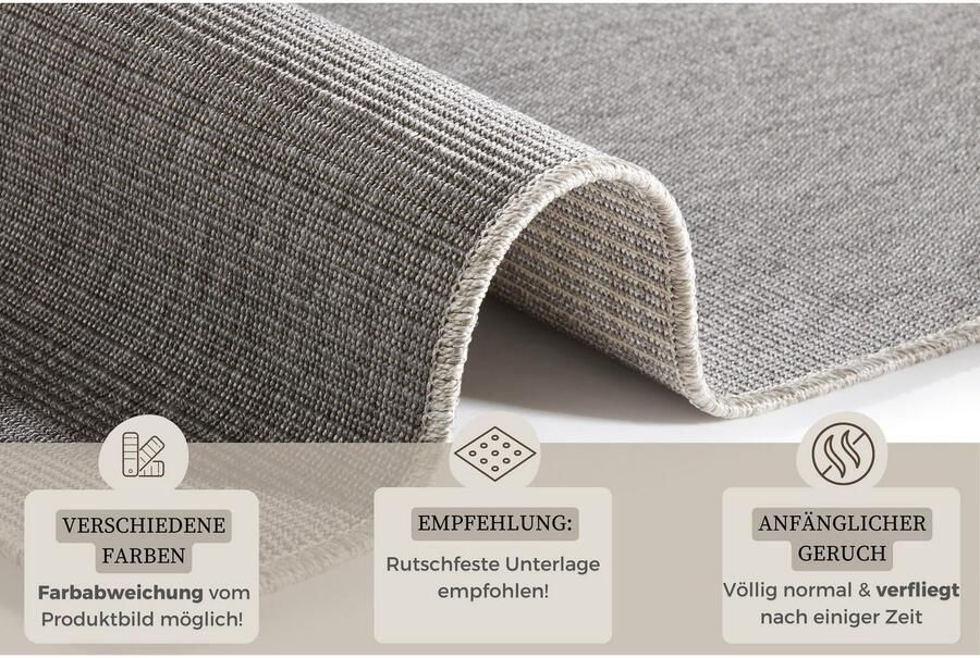 HANSE Home Loper Nature in- en outdoor Vloerkleed weerbestendig balkon hal woonkamer waterbestendig sisal look