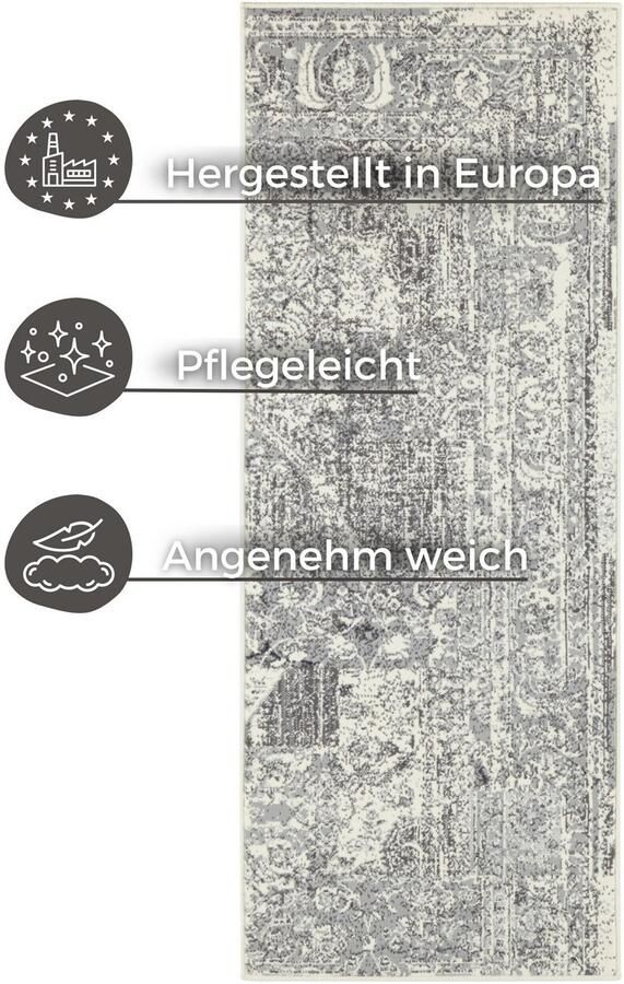 HANSE Home Loper Plume Korte pool used look vloerkleed vintage eetkamer woonkamer hal - Foto 3