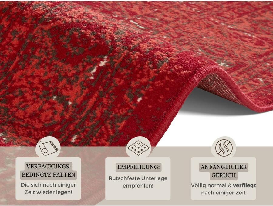 HANSE Home Loper Plume Korte pool used look vloerkleed vintage eetkamer woonkamer hal - Foto 2