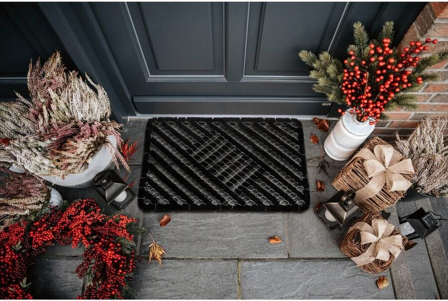 HANSE Home Mat Grid Brushes Mat deurmat Raster robuust borstels binnen buiten vuilafstotend weerbestendig - Foto 5