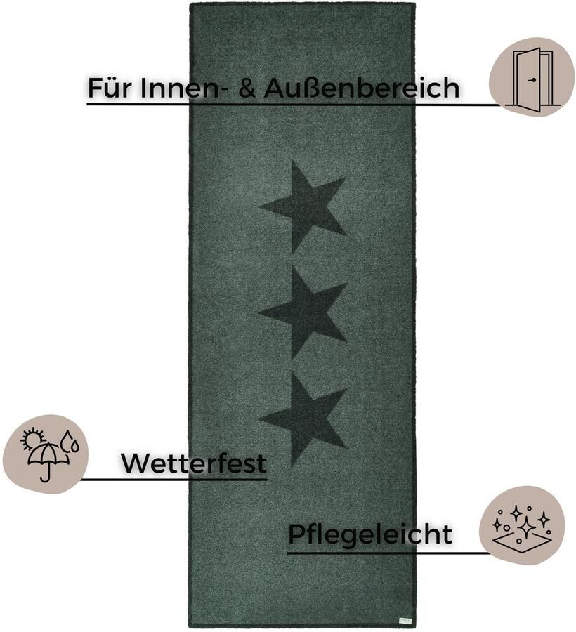 HANSE Home Mat Sterren deurmat Inloopmat binnen en buiten antislip weerbestendig wasbaar