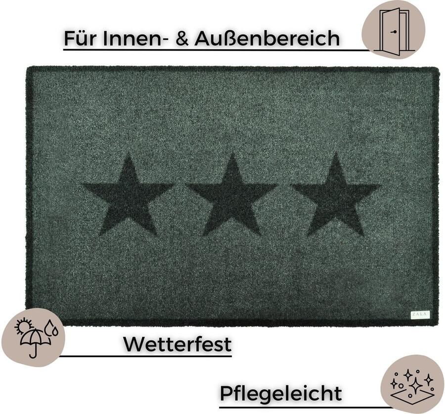 HANSE Home Mat Sterren deurmat Inloopmat binnen en buiten antislip weerbestendig wasbaar - Foto 2