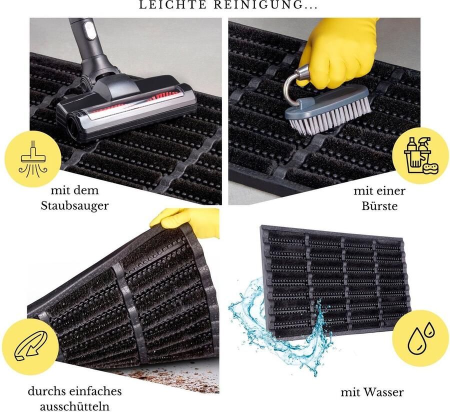 HANSE Home Mat Vuilopvangmat Brushes Mat deurmat Kokos rubber vuilafstotende mat buiten antislip binnen kokosmat - Foto 2