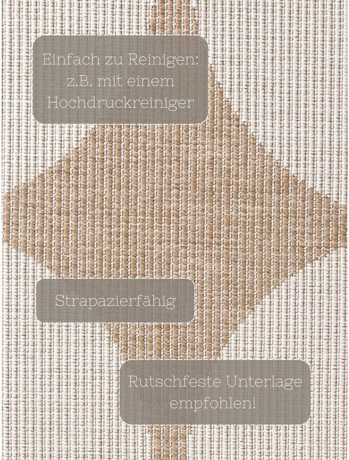 HANSE Home Outdoorkleed Bowen omkeerbaar tapijt Loper binnen en buiten platweefsel weerbestendig onderhoudsvriendelijk robuust - Foto 6