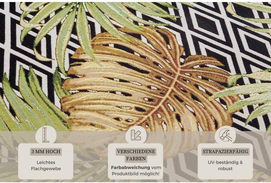 HANSE Home Outdoorkleed Diamonds and Leaves In-& outdoor tapijt weerbestendig balkon tuin woonkamer floraal - Foto 5